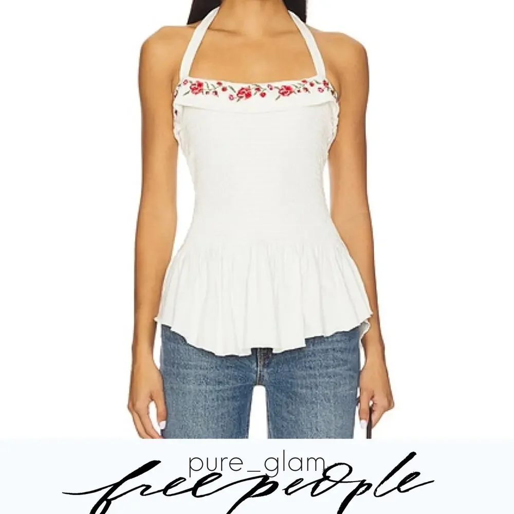 Free People top floral embroidered